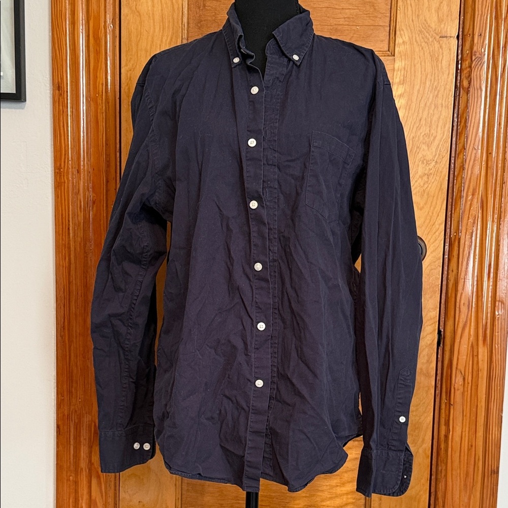 J-Crew Navy Blue Button-Down Shirt